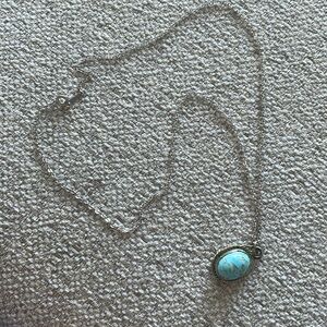 Vintage Turquoise Silver Pendant Necklace